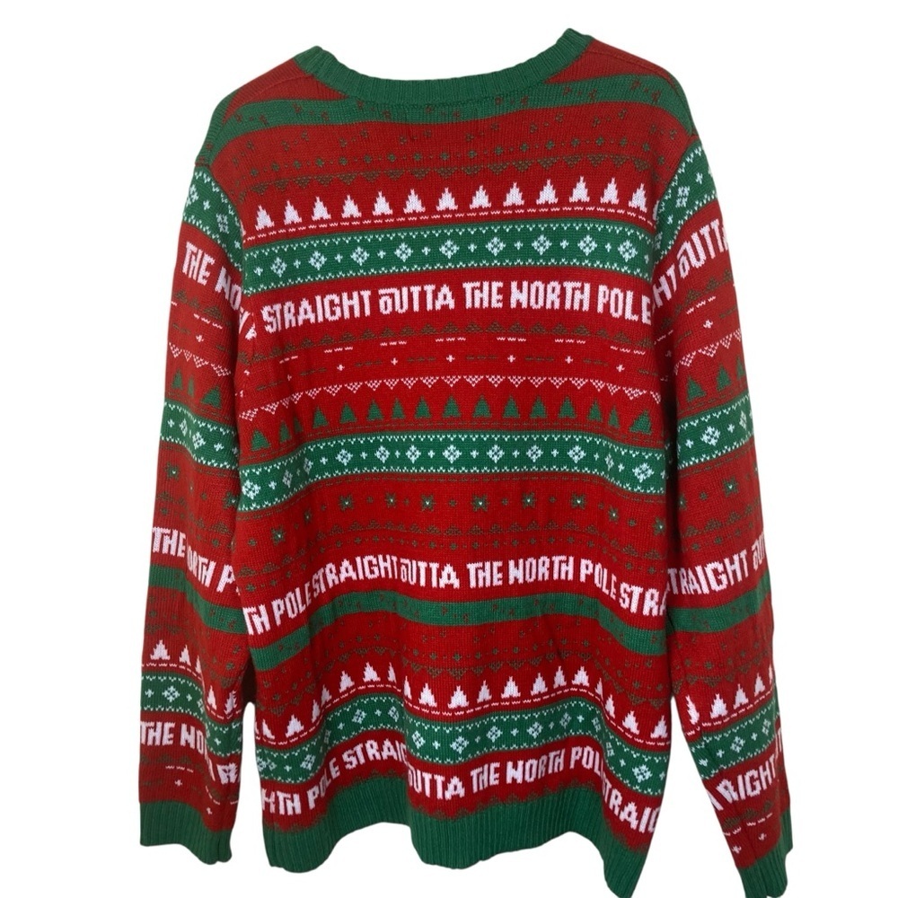 Rudolph the Red Nosed Reindeer Christmas Sweater 2XL Straight Outta North Pole - Picture 6 of 14